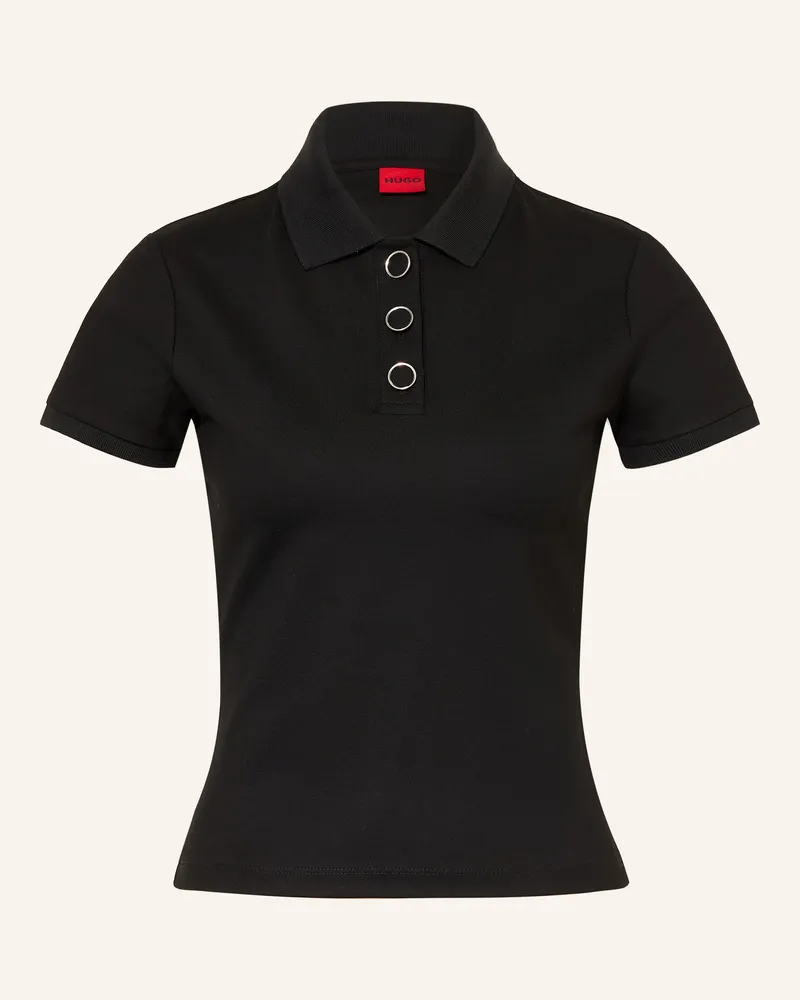 HUGO BOSS Jersey-Poloshirt Dereyel schwarz Schwarz
