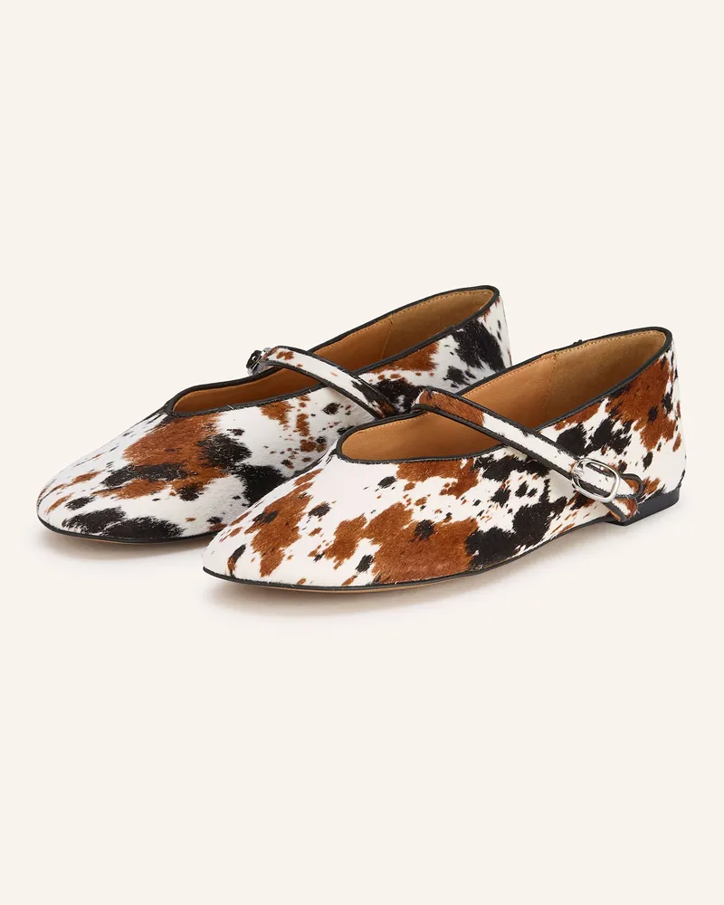 Inuovo Mary-Jane-Ballerinas Pony braun Braun