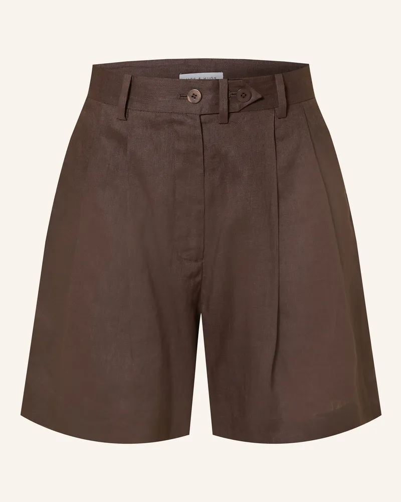 Mrs & HUGS Leinenshorts Dunkelbraun