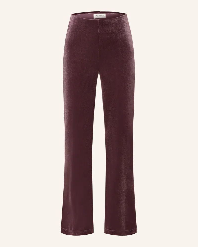 Lollys Laundry Marlenehose Caseyll Aus Samt lila Dunkellila
