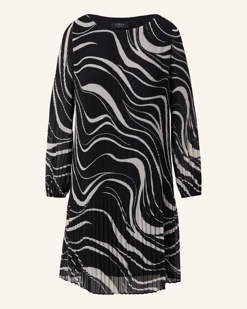 S.Oliver Plisseekleid schwarz Schwarz