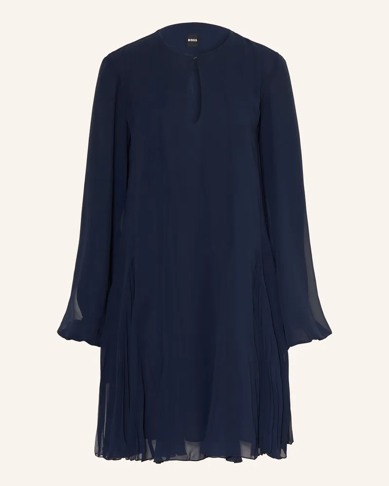 HUGO BOSS Kleid Donottati Mit Plissees blau Dunkelblau