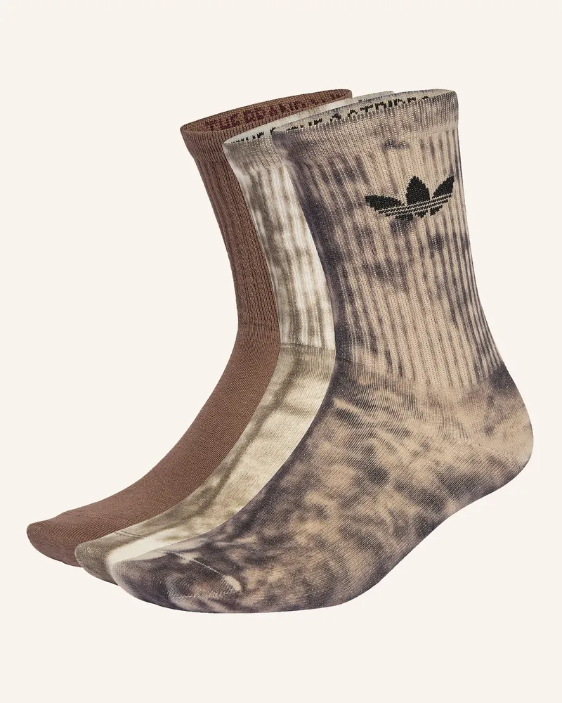 adidas 3er-Pack Socken Tie Dye Crew braun Braun