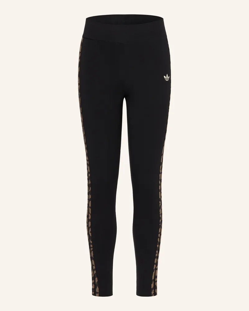 adidas Leggings 3-STREIFEN Schwarz