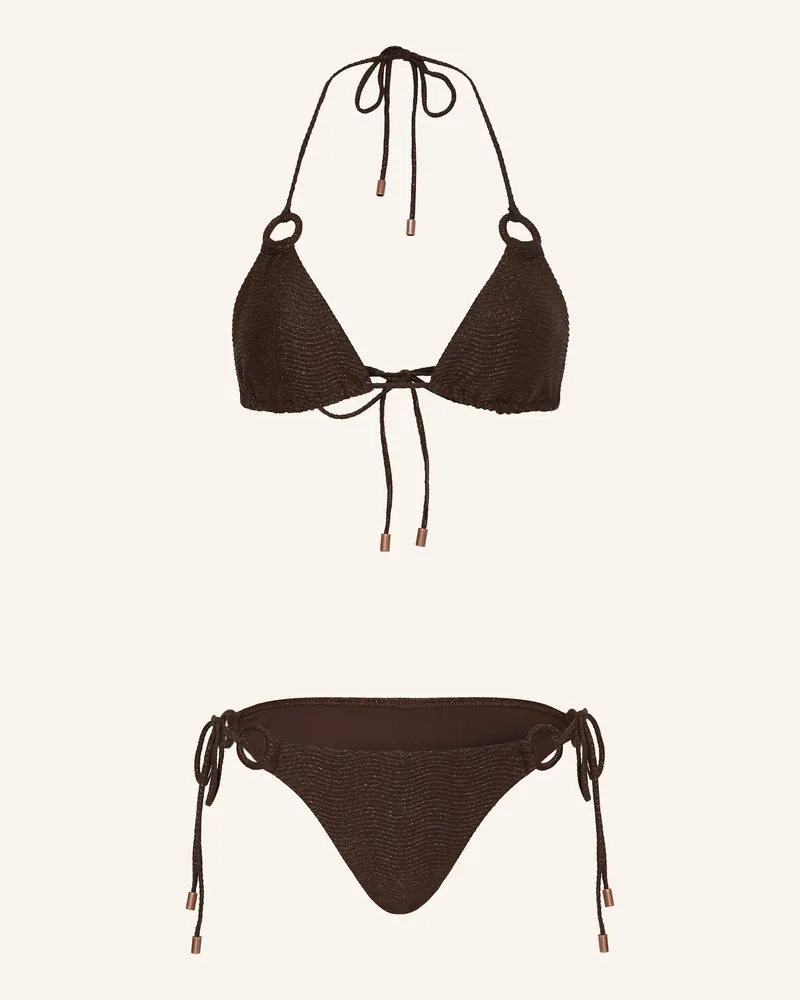 Zimmermann Triangel-Bikini COCO mit Glitzergarn Dunkelbraun