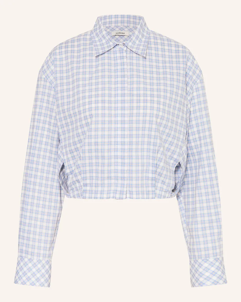 Sandro Cropped-Hemdbluse Mit Cut-Outs blau Hellblau