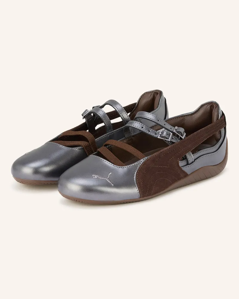 Puma Mary-Jane-Ballerinas Speedcat Lux braun Taupe