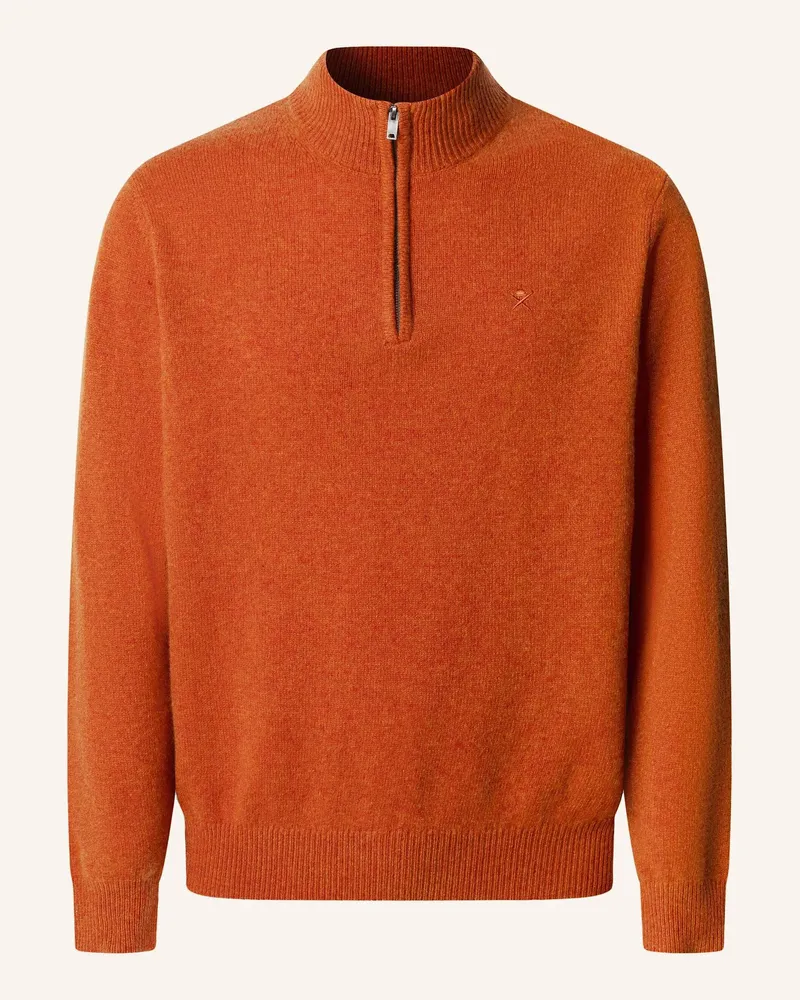 Hackett Pullover LAMBSWOOL HZIP Orange