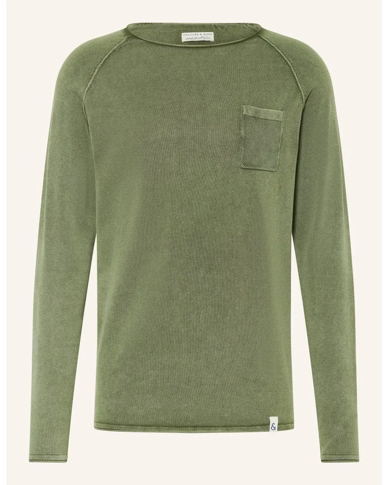 colours & sons Pullover Gruen