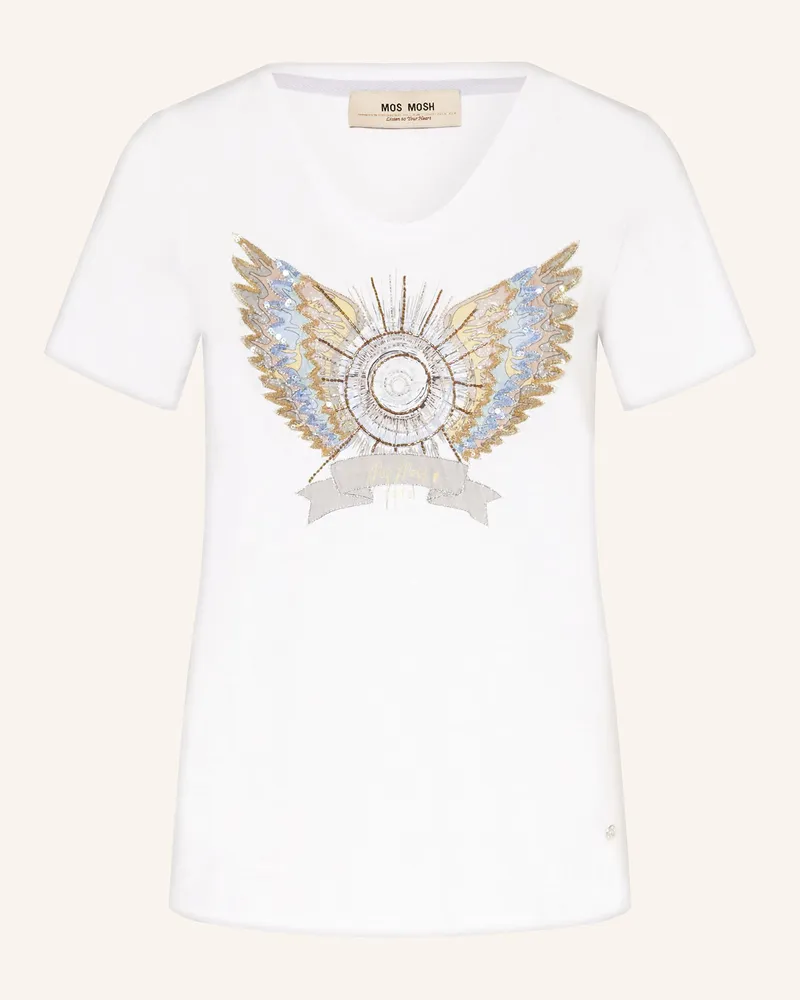 Mos Mosh T-Shirt MMGETHI mit Pailletten Creme