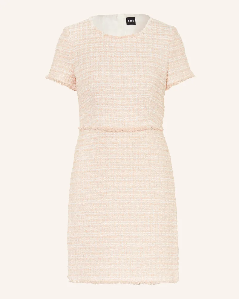 HUGO BOSS Etuikleid DETONA aus Bouclé Lachs