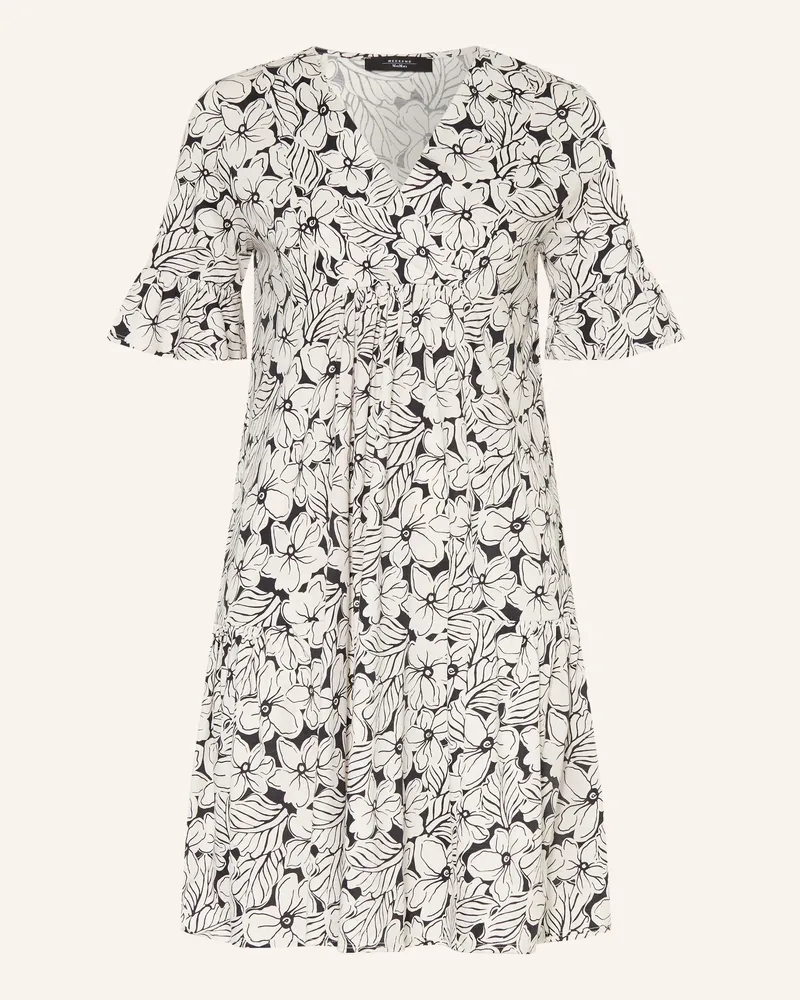 Max Mara Jerseykleid Fuoco Mit Rüschen schwarz Weiss