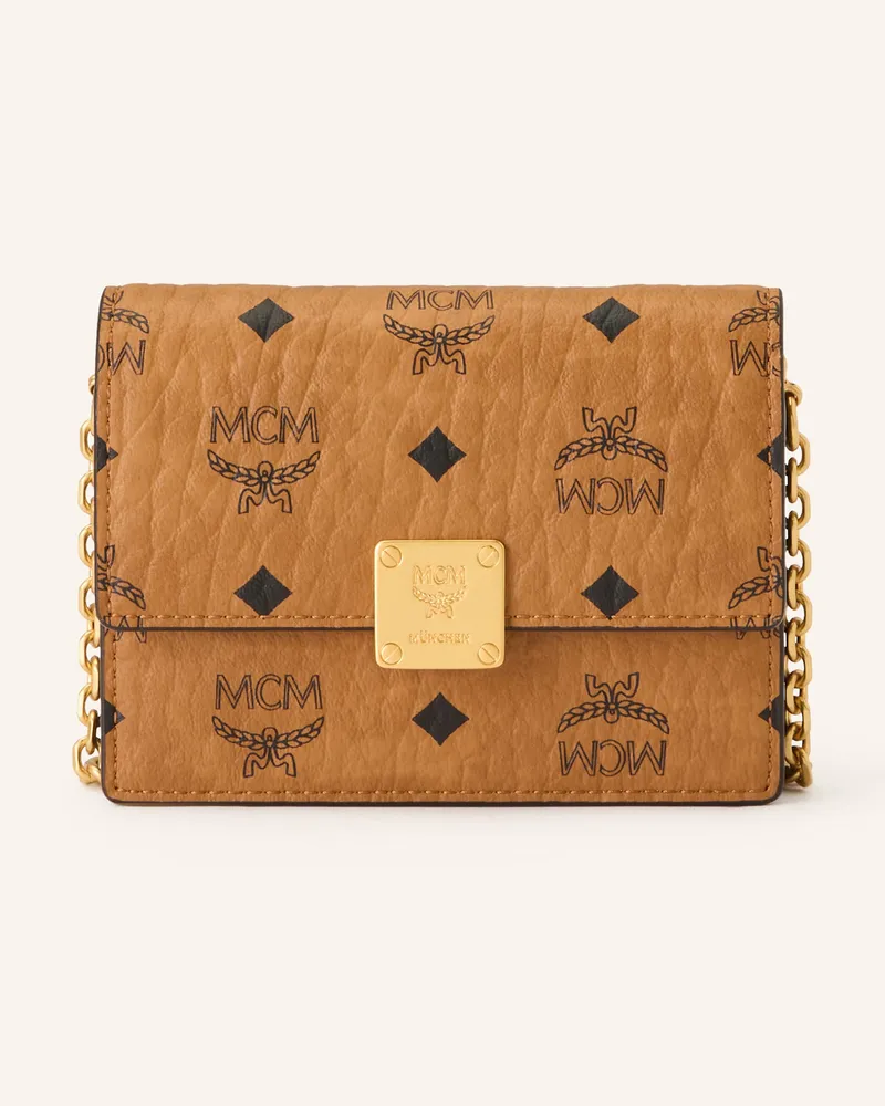 MCM Geldbörse AREN zum Umhängen Cognac