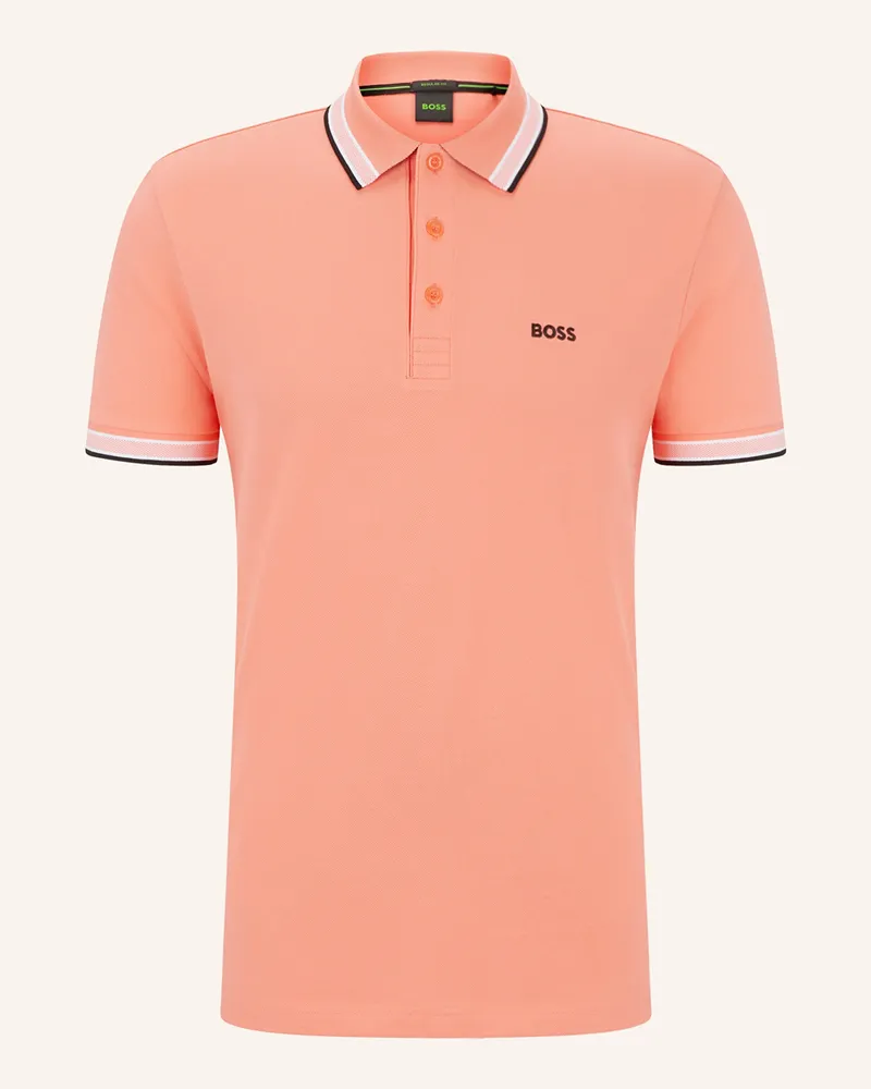 HUGO BOSS Piqué-Poloshirt PADDY CURVED Regular Fit Hellorange