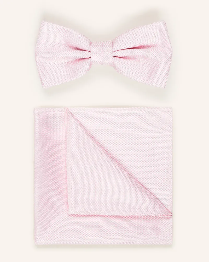 paul Set: Fliege Und Einstecktuch rosa Hellrosa