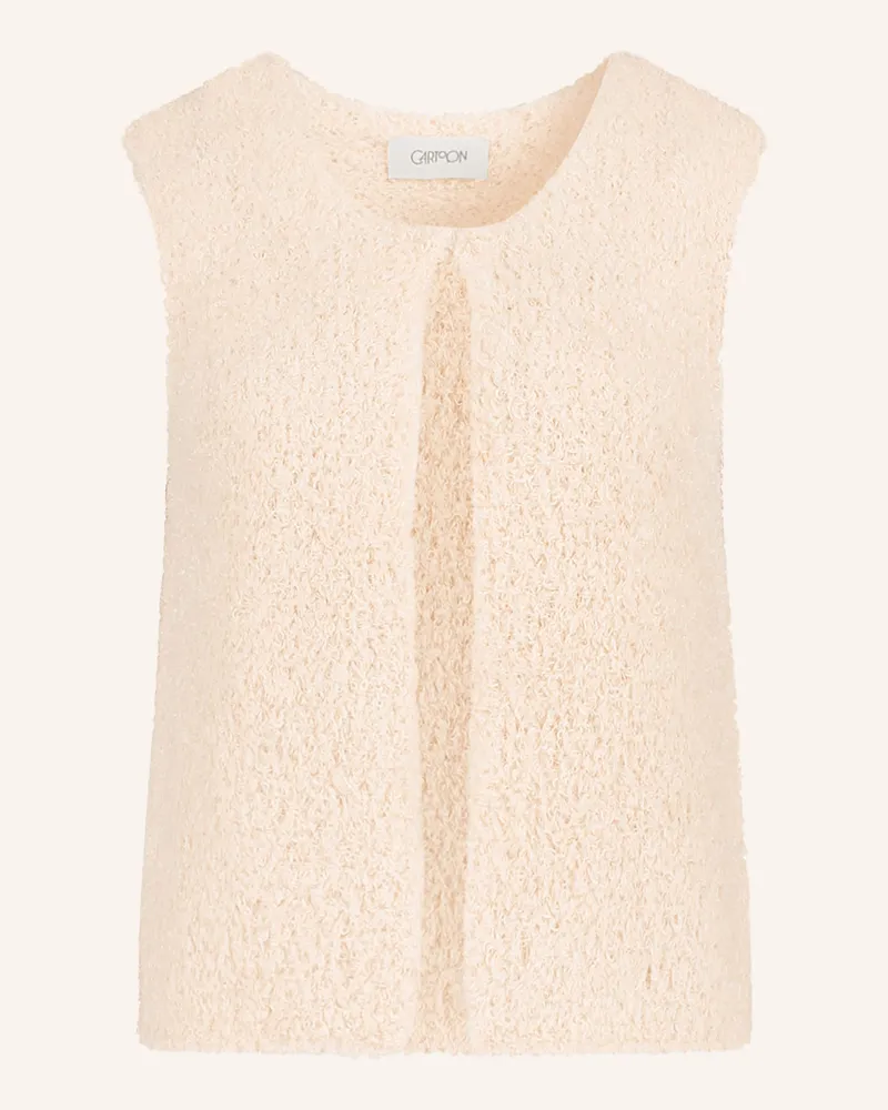 Cartoon Strickweste weiss Creme