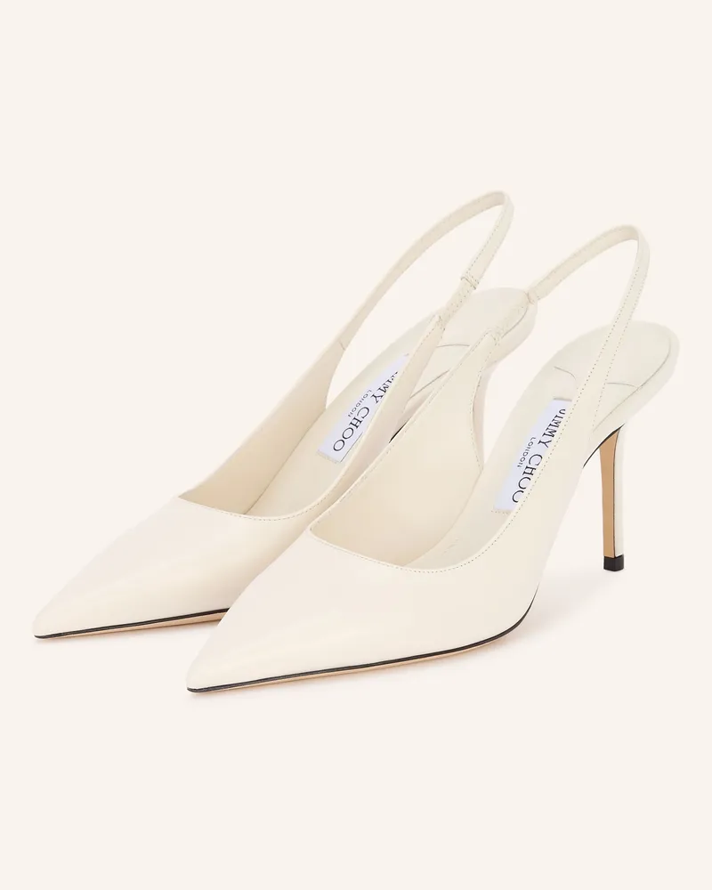 Jimmy Choo Slingpumps Love 85 weiss Creme