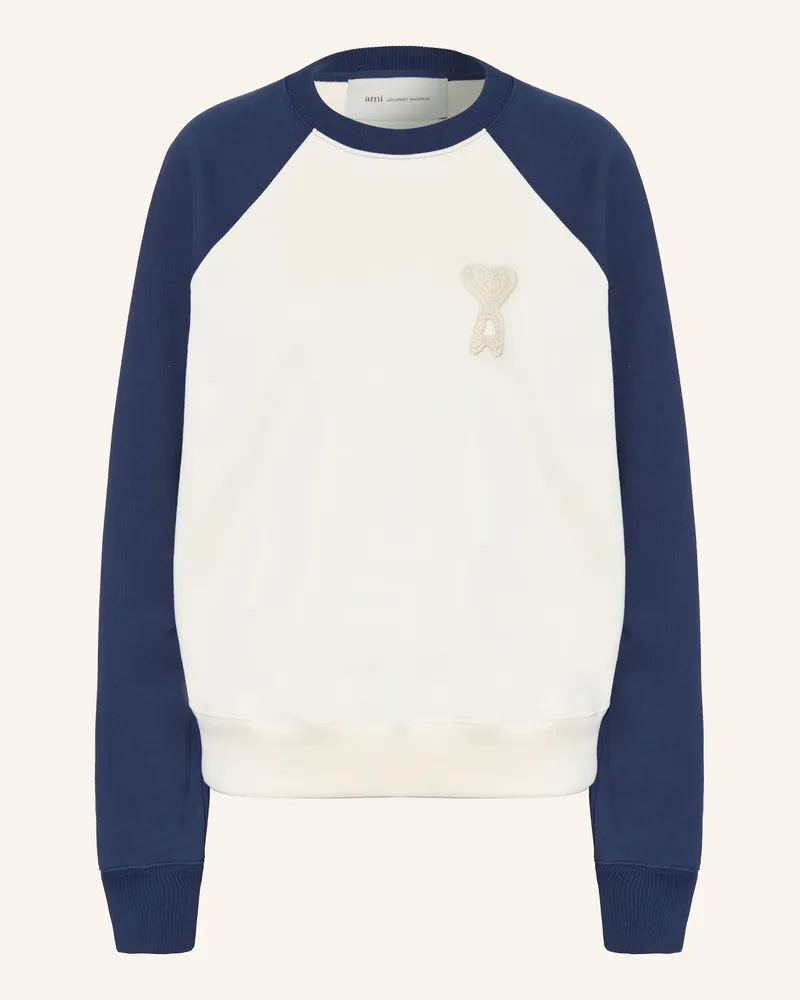 AMI Paris Sweatshirt blau Creme