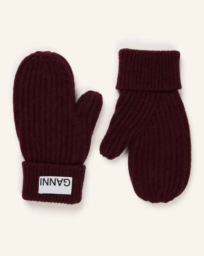 Ganni Handschuhe rot Dunkelrot