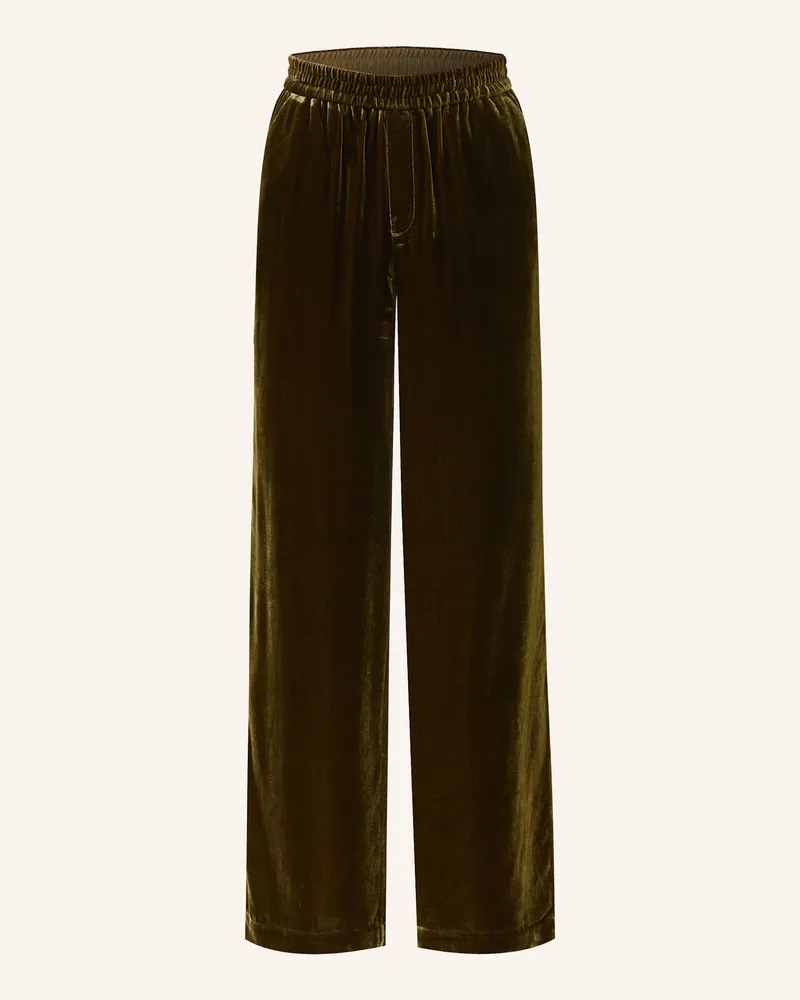 Closed Marlenehose WINONA aus Samt Khaki