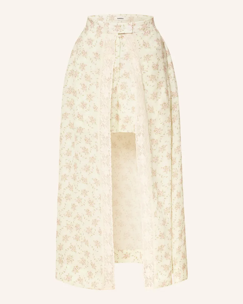 Sandro Rock mit Leinen und Spitze Hellgrün