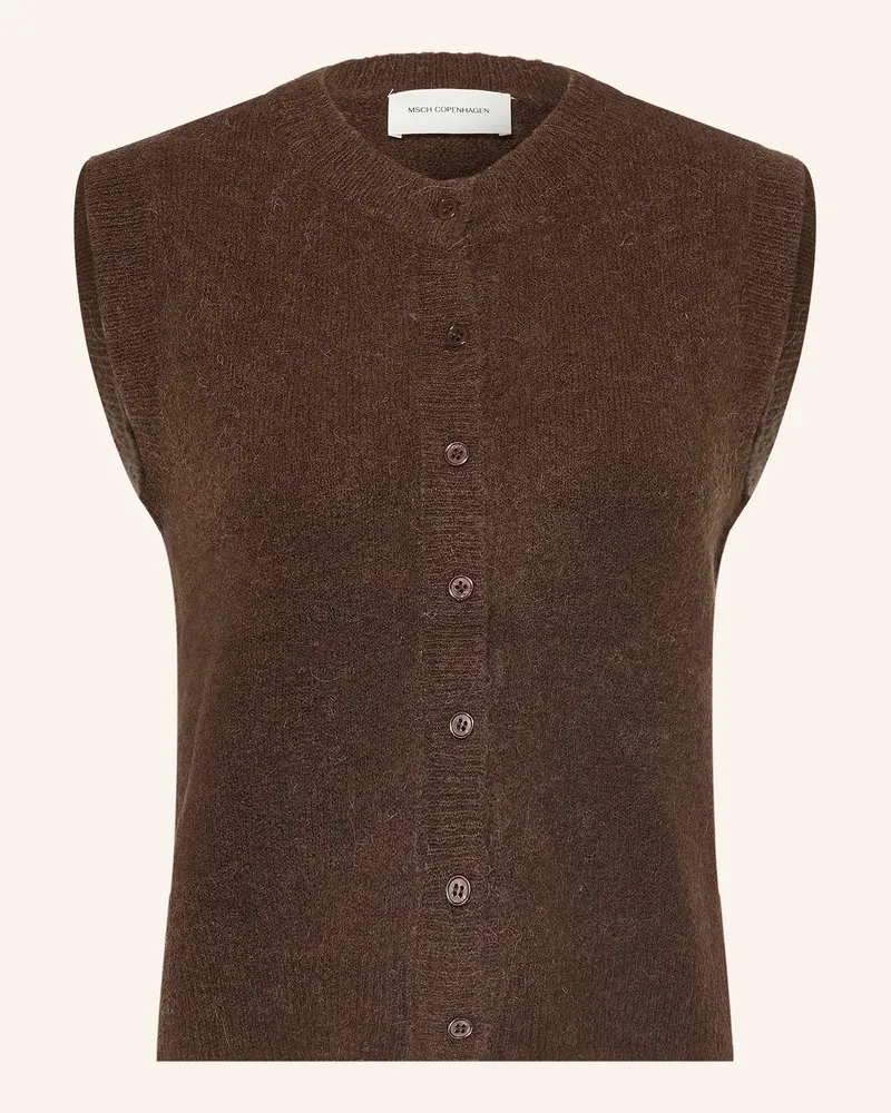 MOSS COPENHAGEN Strickweste Mschbondie braun Dunkelbraun