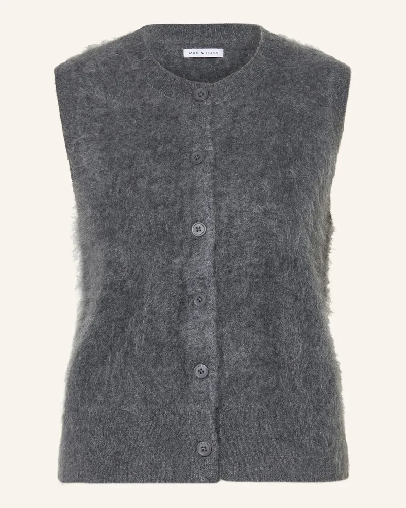 Mrs & HUGS Strickweste Aus Cashmere grau Grau
