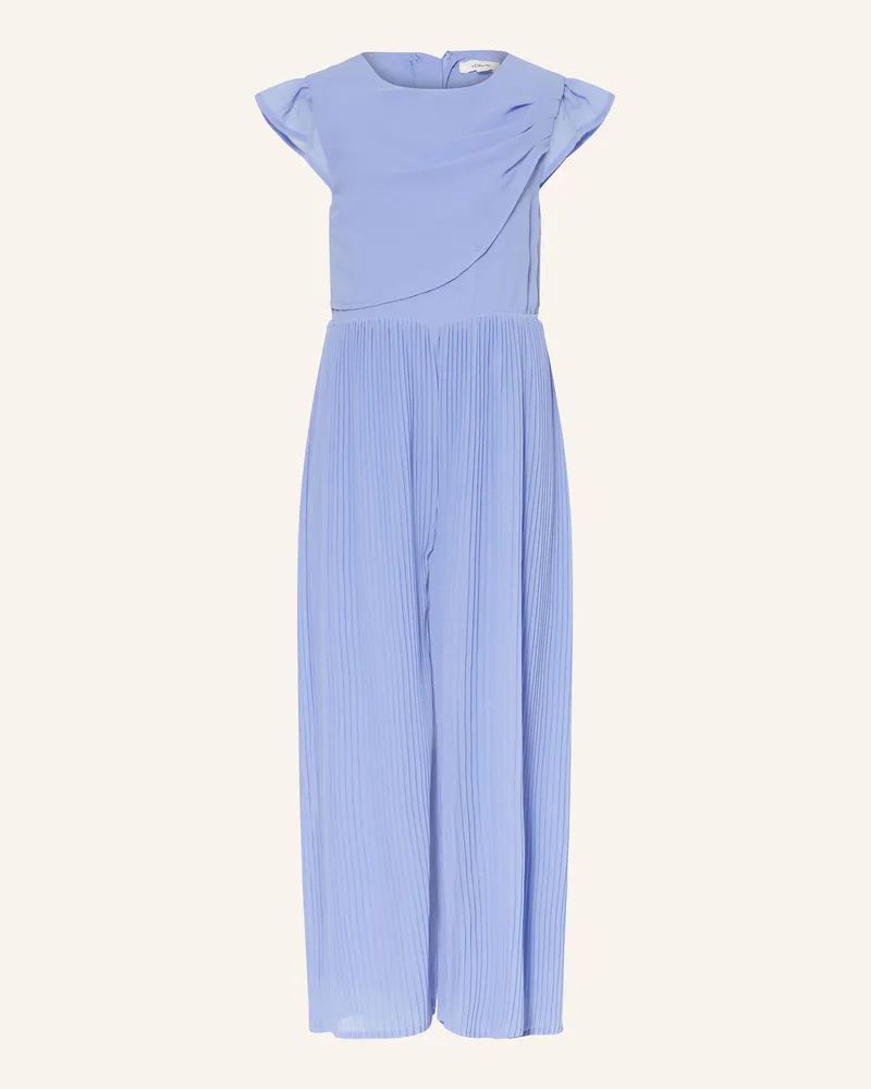 S.Oliver Jumpsuit Mit Plissees blau Hellblau