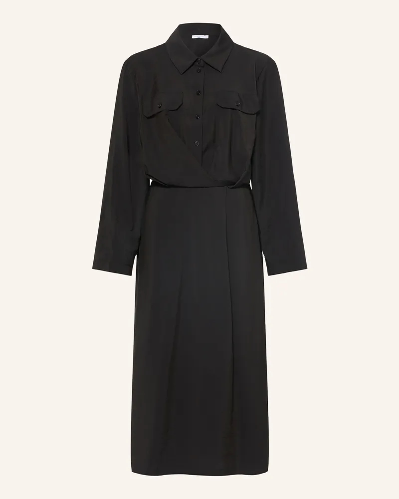 Patrizia Pepe Hemdblusenkleid schwarz Schwarz