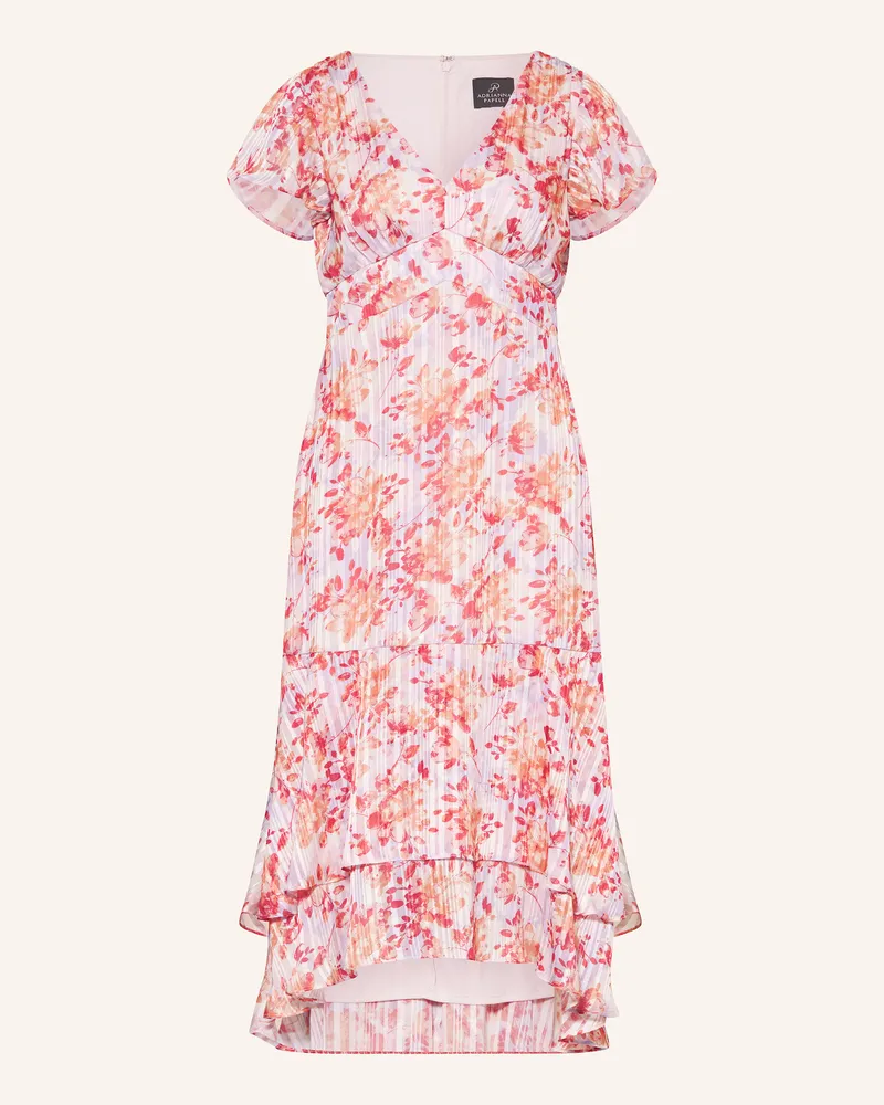 Adrianna Papell Cocktailkleid mit Glitzergarn und Volants Ecru