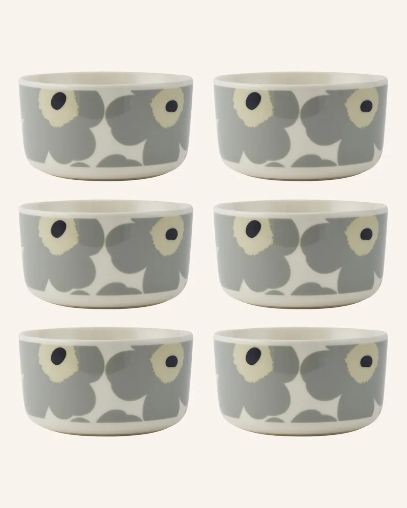 Marimekko 6er-Set Schalen OIVA/UNIKKO Ecru