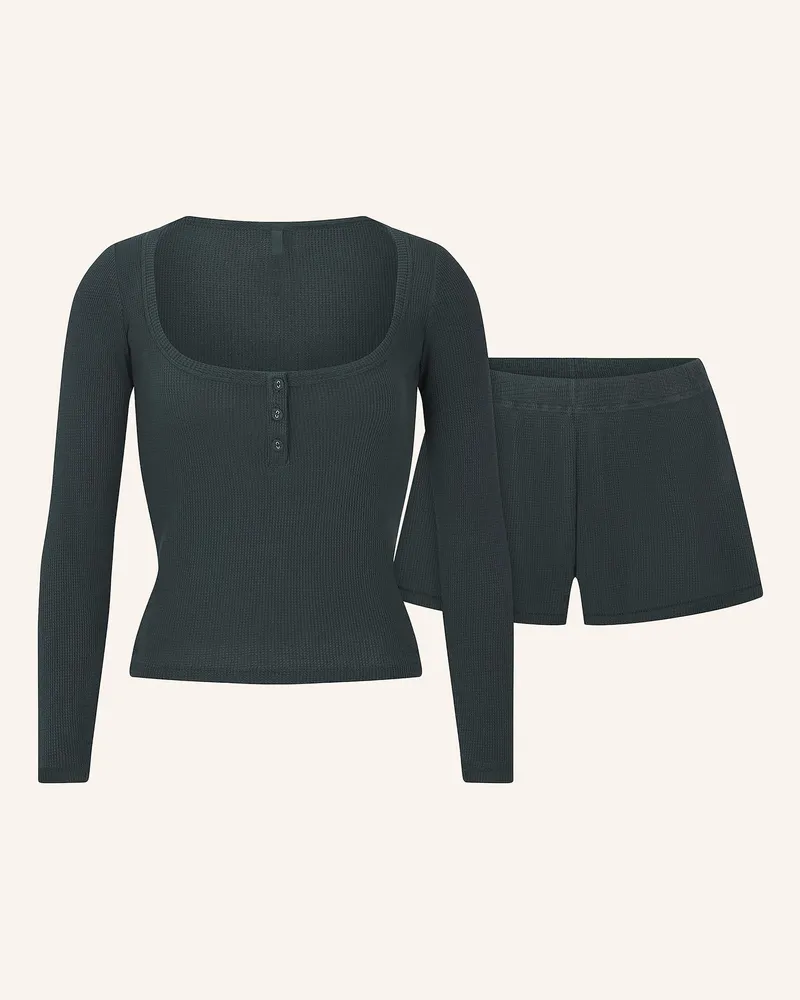 SKIMS Shorty-Schlafanzug WAFFLE SLEEP Spruce