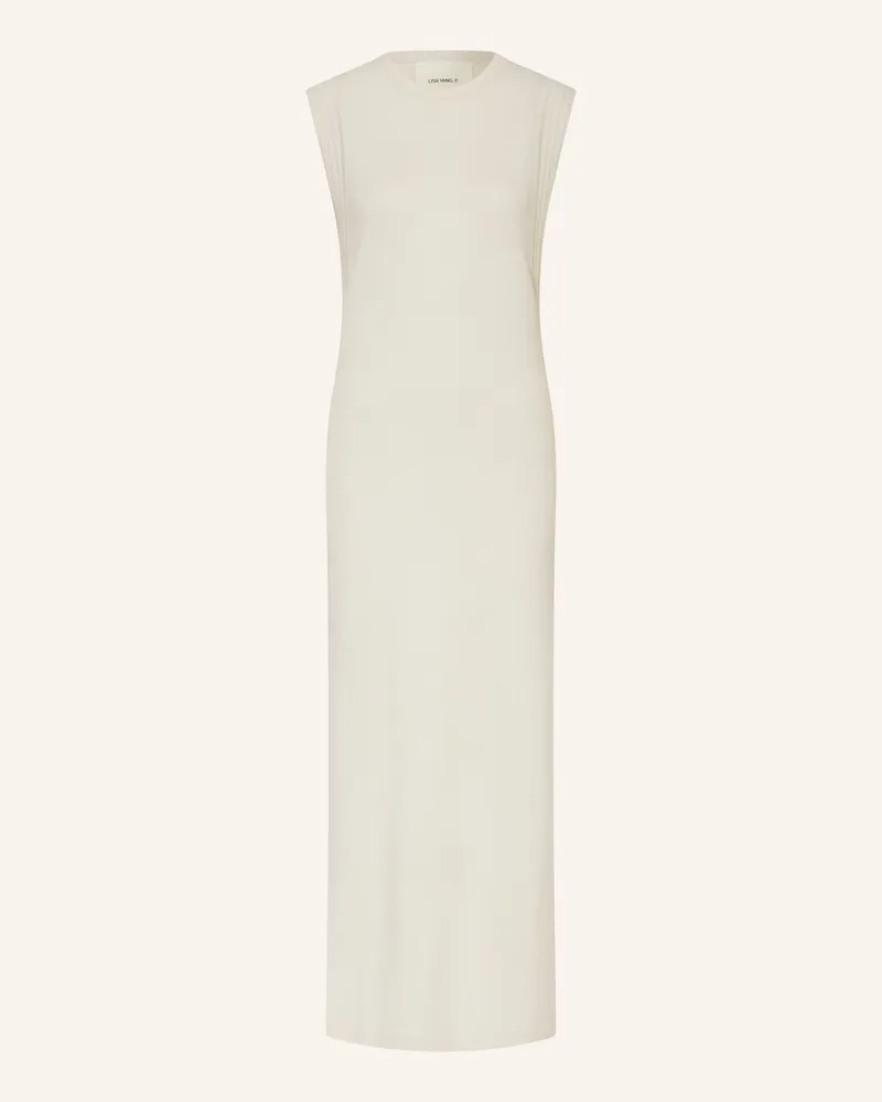 Lisa Yang Strickkleid aus Cashmere mit Glitzergarn Creme