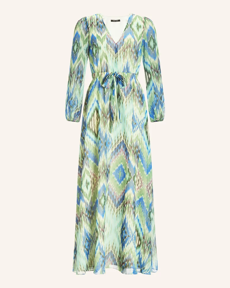 Swing Abendkleid mit Glitzergarn Blau