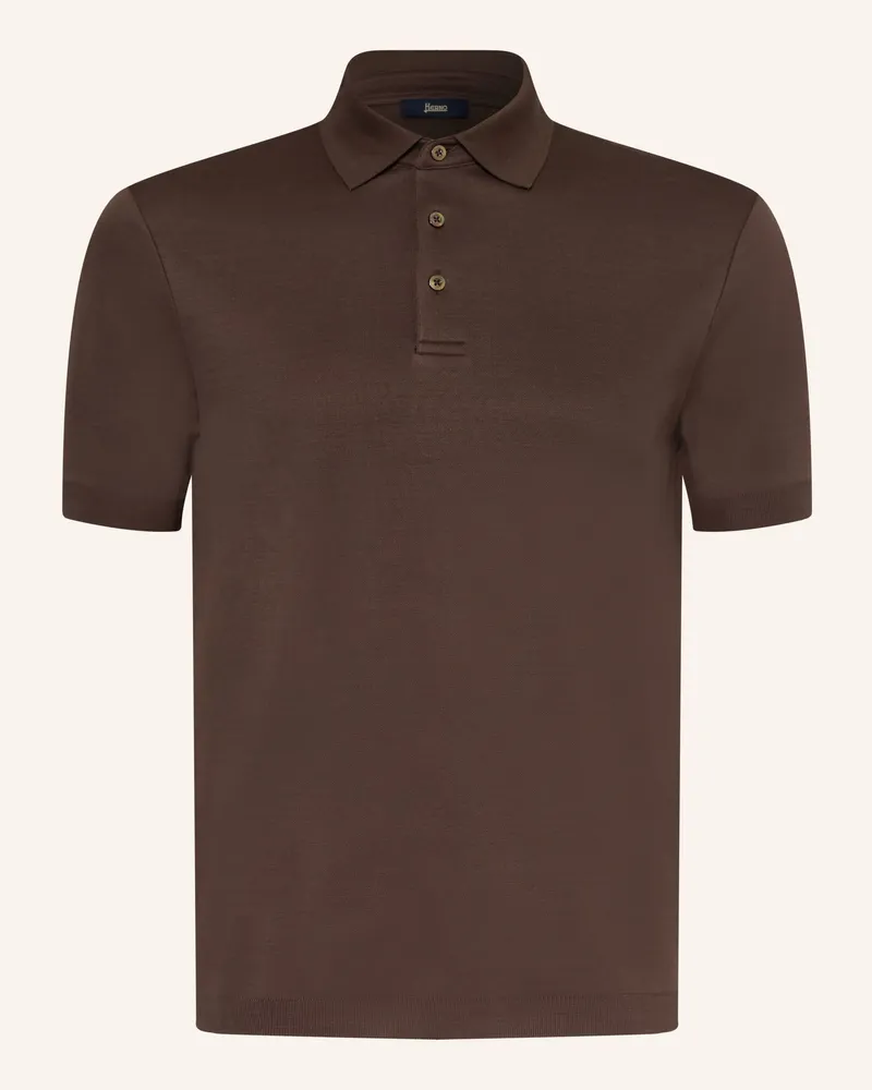 Herno Jersey-Poloshirt braun Dunkelbraun