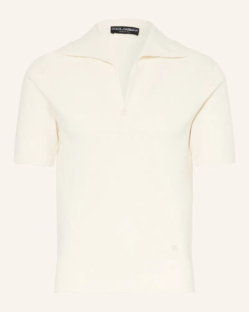 Dolce & Gabbana Strick-Poloshirt Ecru