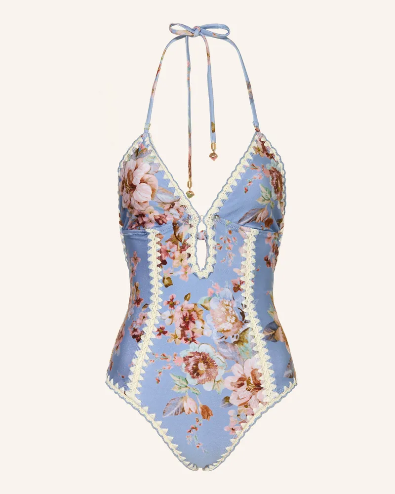 Zimmermann Neckholder-Badeanzug Awaken lila Blaugrau