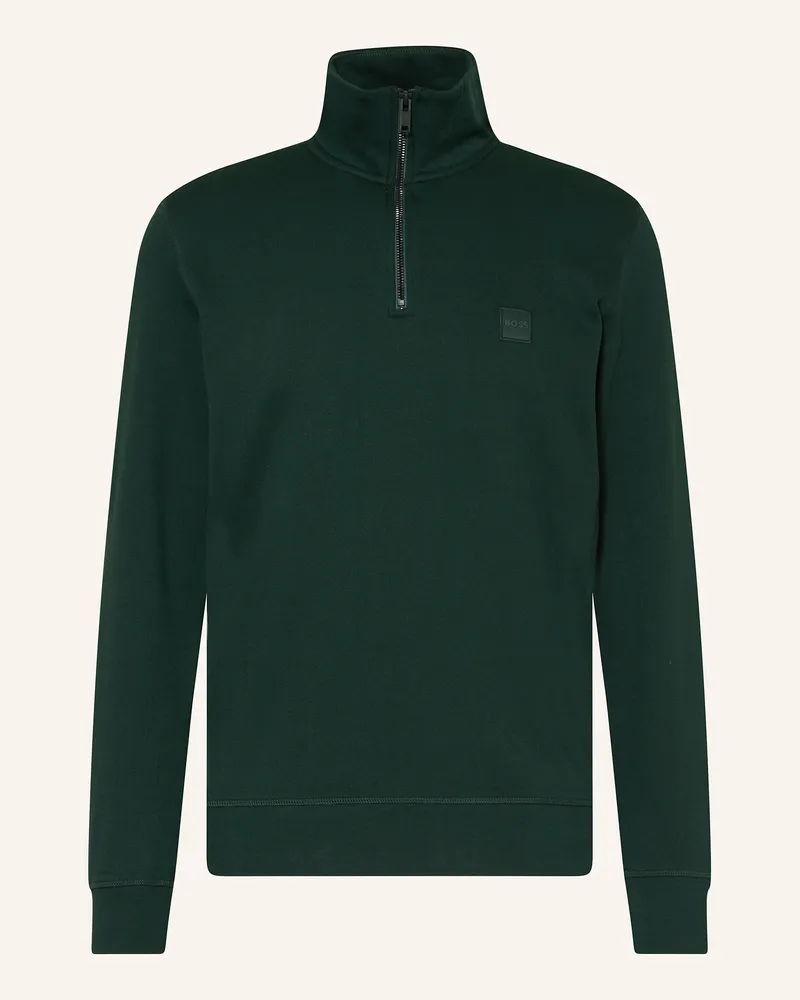 HUGO BOSS Sweat-Troyer ZETRUST Dunkelgrün