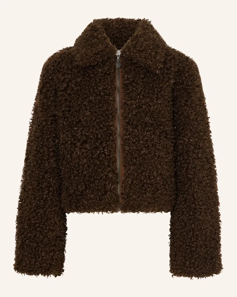 Stella McCartney Kids Kunstfell-Jacke braun Dunkelbraun