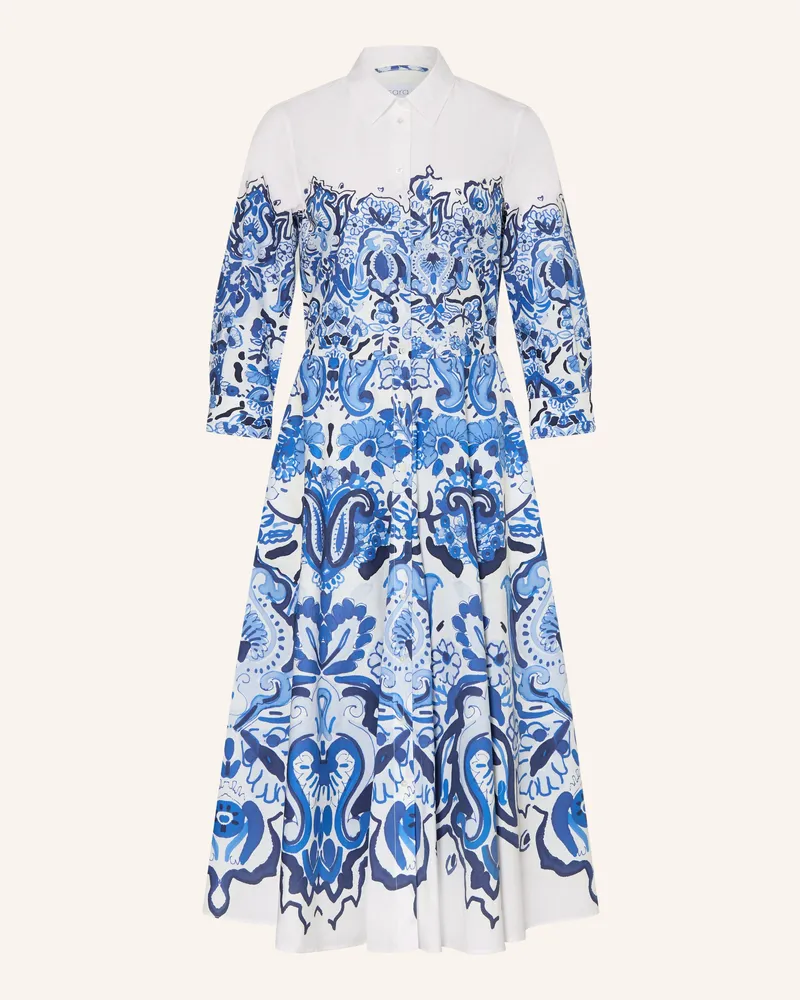 Sara Roka Hemdblusenkleid NYDIA mit 3/4-Arm Weiss