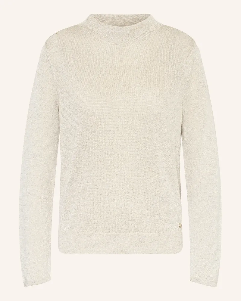 monari Pullover Mit Glitzergarn beige Hellgrau