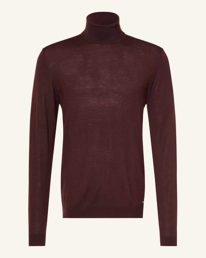 Roy Robson Rollkragenpullover rot Dunkelrot