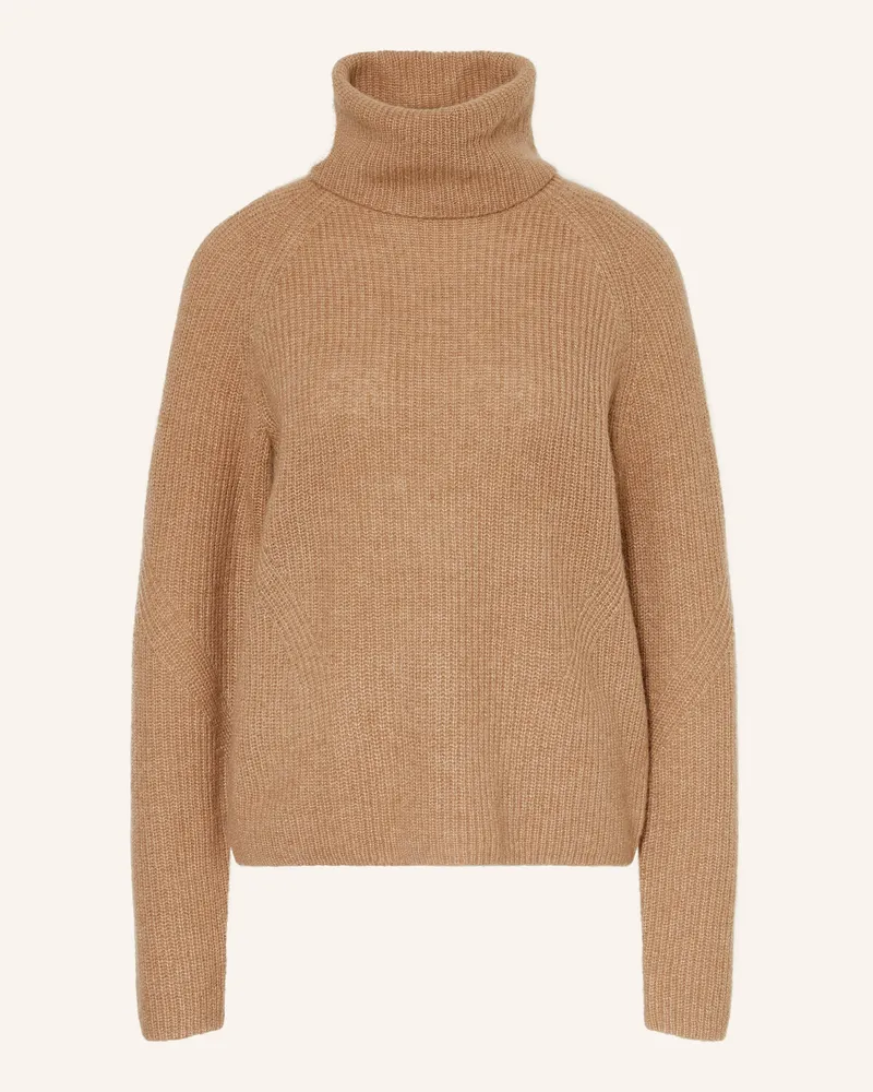 HUGO BOSS Rollkragenpullover FALODINA mit Alpaka Camel