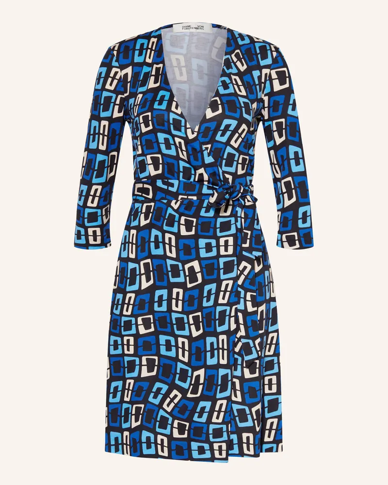 Diane von Furstenberg Wickelkleid NEW JULIAN aus Seide mit 3/4-Arm Blau