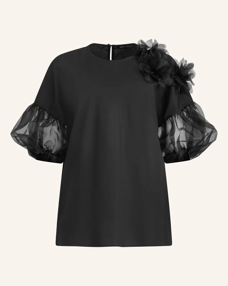 Helene Galwas Bluse Mit Blumenapplikationen Gabyre schwarz Schwarz