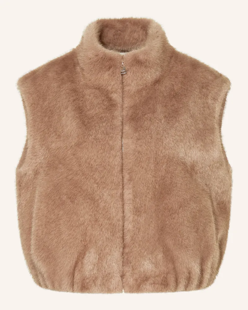 Darling Harbour Kunstfell-Weste braun Camel