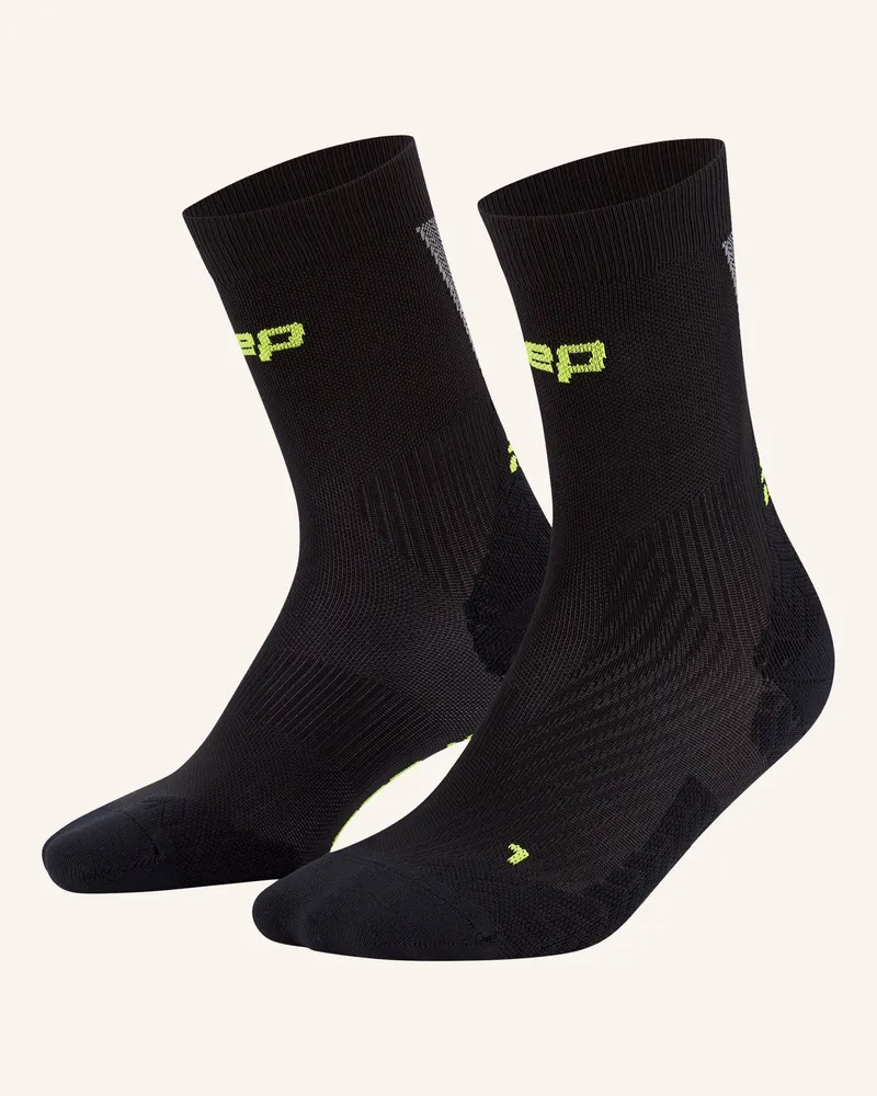 CEP Laufsocken CORE RUN UTRALIGHT MID CUT Schwarz