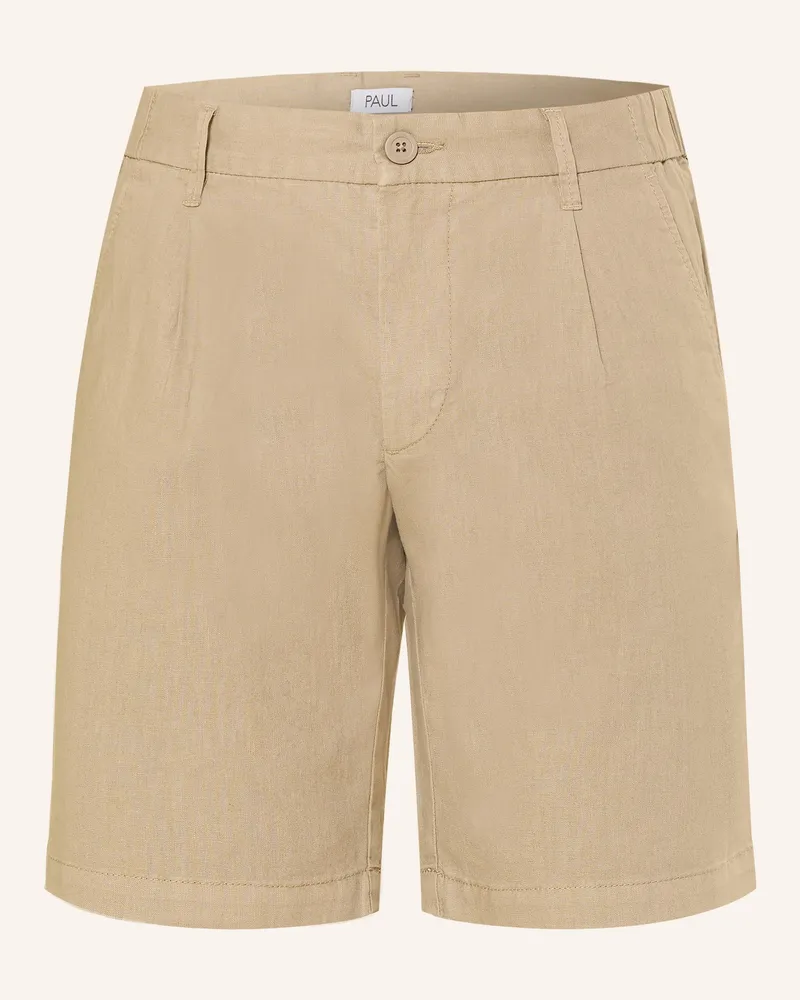 paul Chinoshorts Comfort Fit Mit Leinen beige Beige