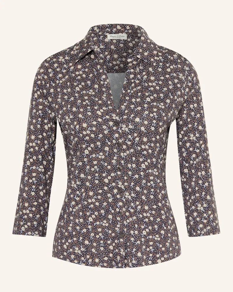 Marc O'Polo Bluse Mit 3/4-Arm blau Dunkelgrau