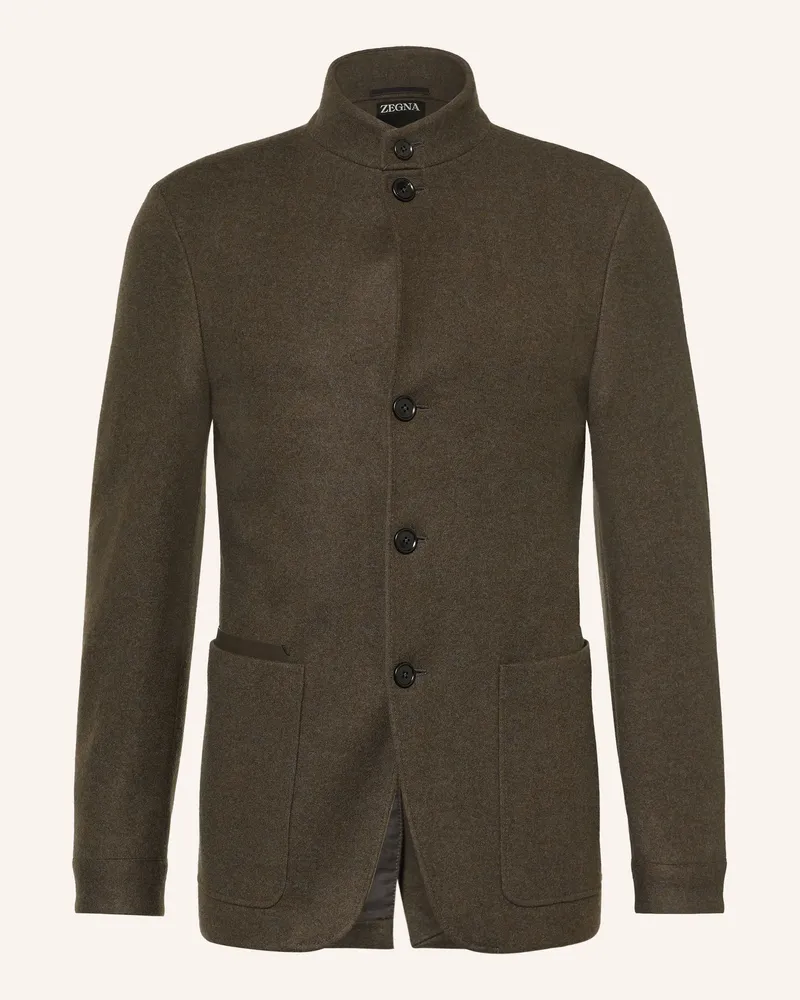 Ermenegildo Zegna Jacke Conte Mit Cashmere gruen Khaki